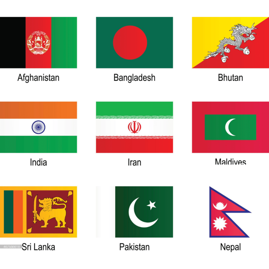 south asian countries flags south asian countries flags